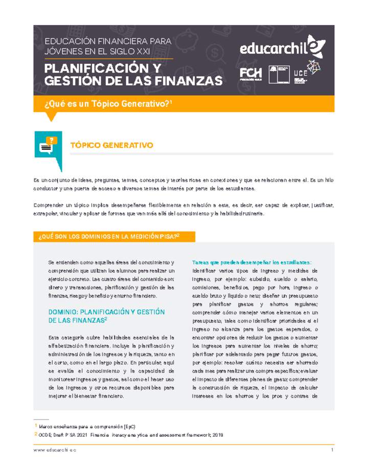 Planificación y Gestión de las Finanzas - Tópico Generativo