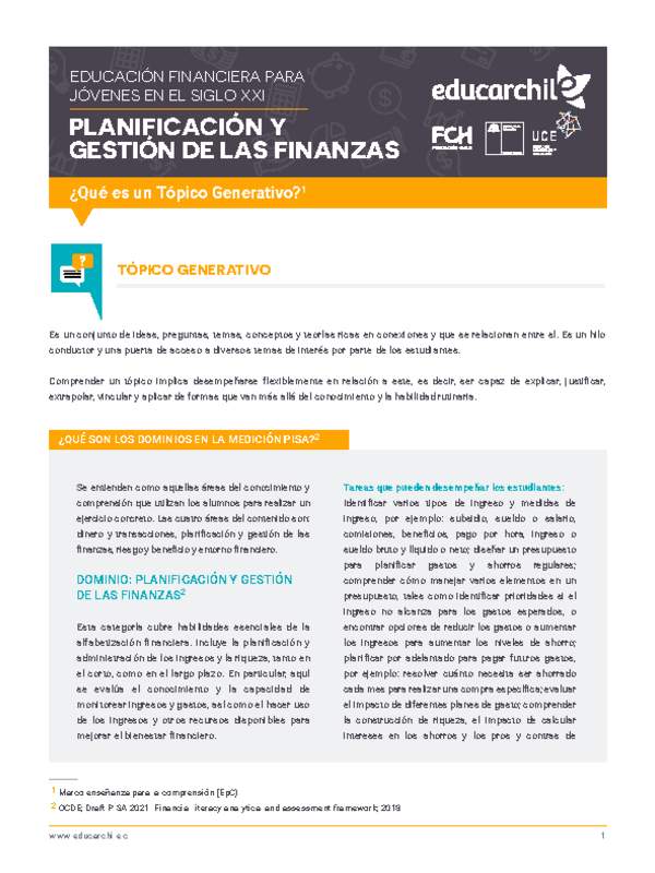 Planificación y Gestión de las Finanzas - Tópico Generativo