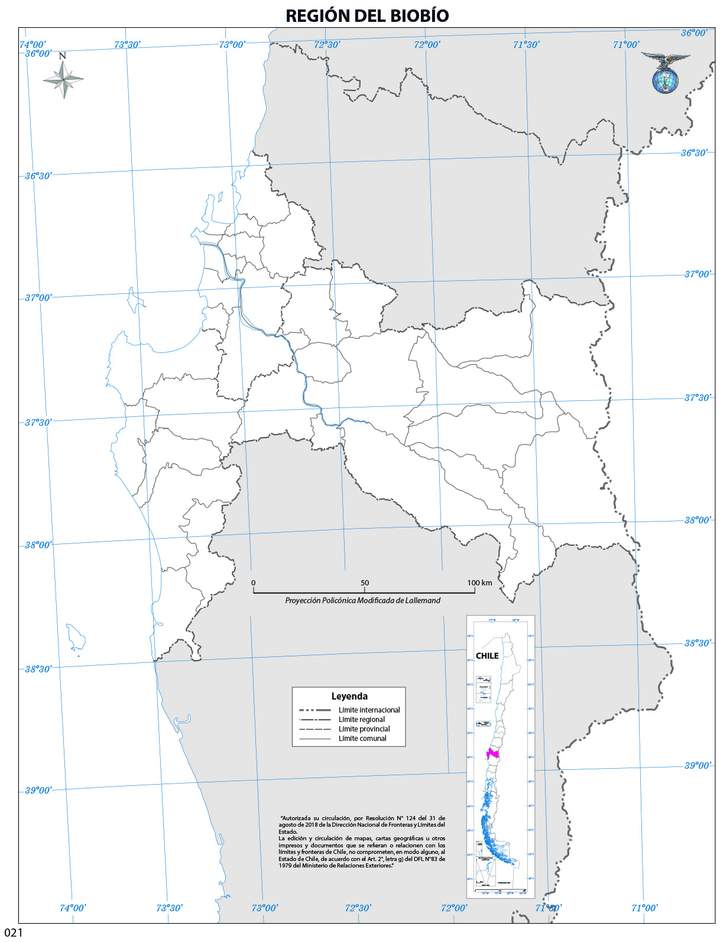 Mapa región de Biobío (mudo)