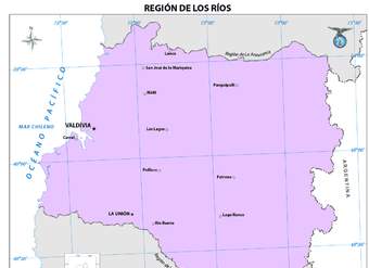 Mapa región de los Ríos (color)