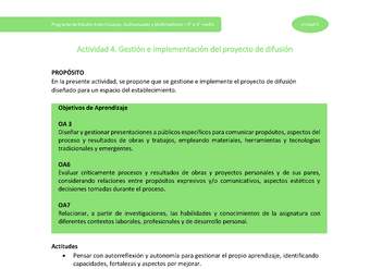 Actividad 4: Gestión e implementación del proyecto de difusión