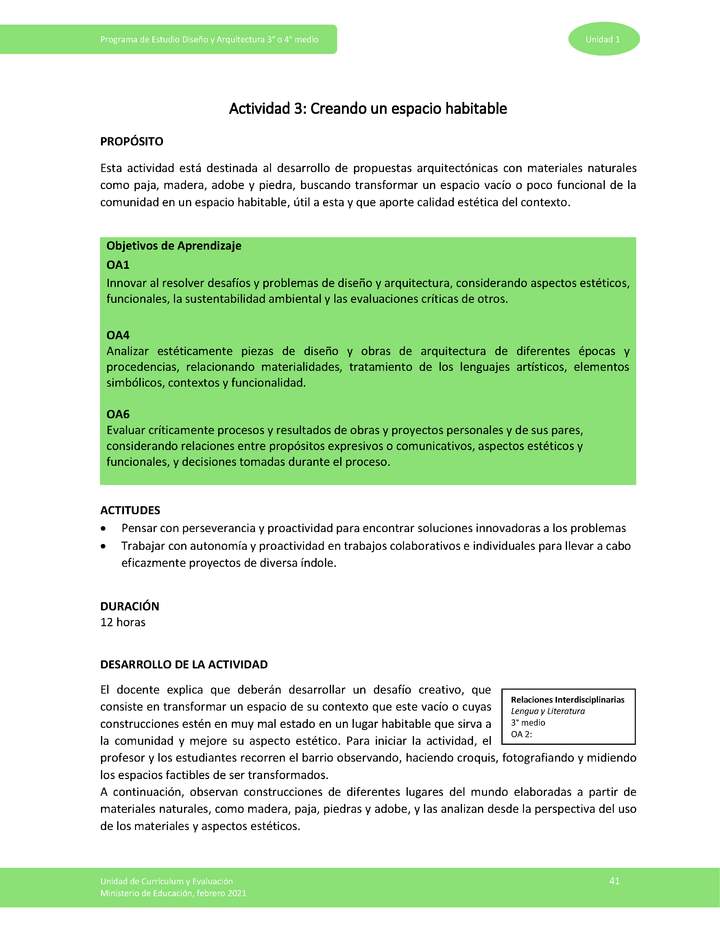 Actividad 3: Creando un espacio habitable