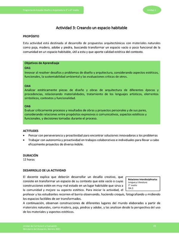 Actividad 3: Creando un espacio habitable