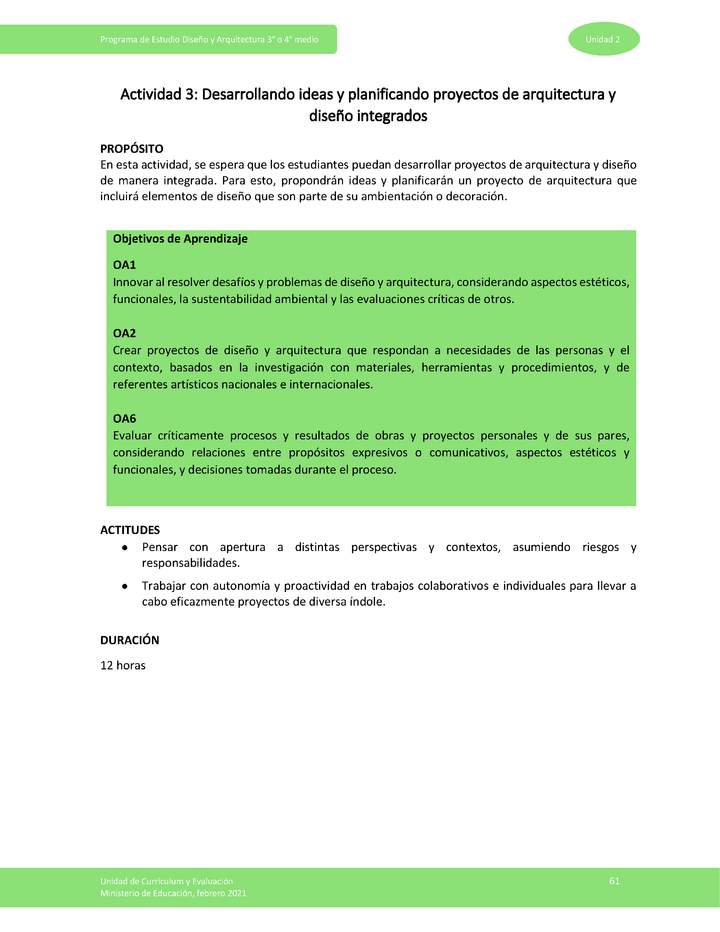 Actividad 3: Desarrollando ideas y planificando proyectos de arquitectura y diseño integrados