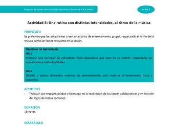 Actividad 4: Una rutina con distintas intensidades, al ritmo de la música