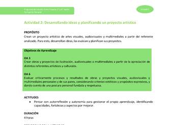 Actividad 2: Desarrollando ideas y planificando un proyecto artístico