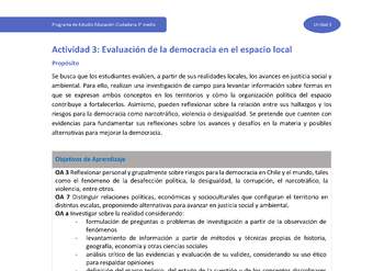 Actividad 3: Evaluación de la democracia en el espacio local