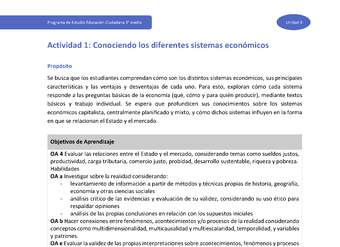 Actividad 1: Conociendo los diferentes sistemas económicos