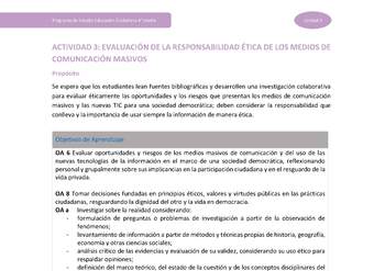 Actividad 3: Evaluación de la responsabilidad ética de los medios de comunicación masivos