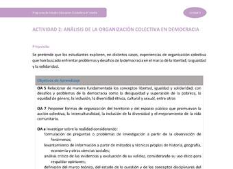 Actividad 2: Análisis de la organización colectiva en democracia