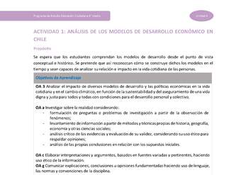 Actividad 1: Análisis de los modelos de desarrollo económico en Chile