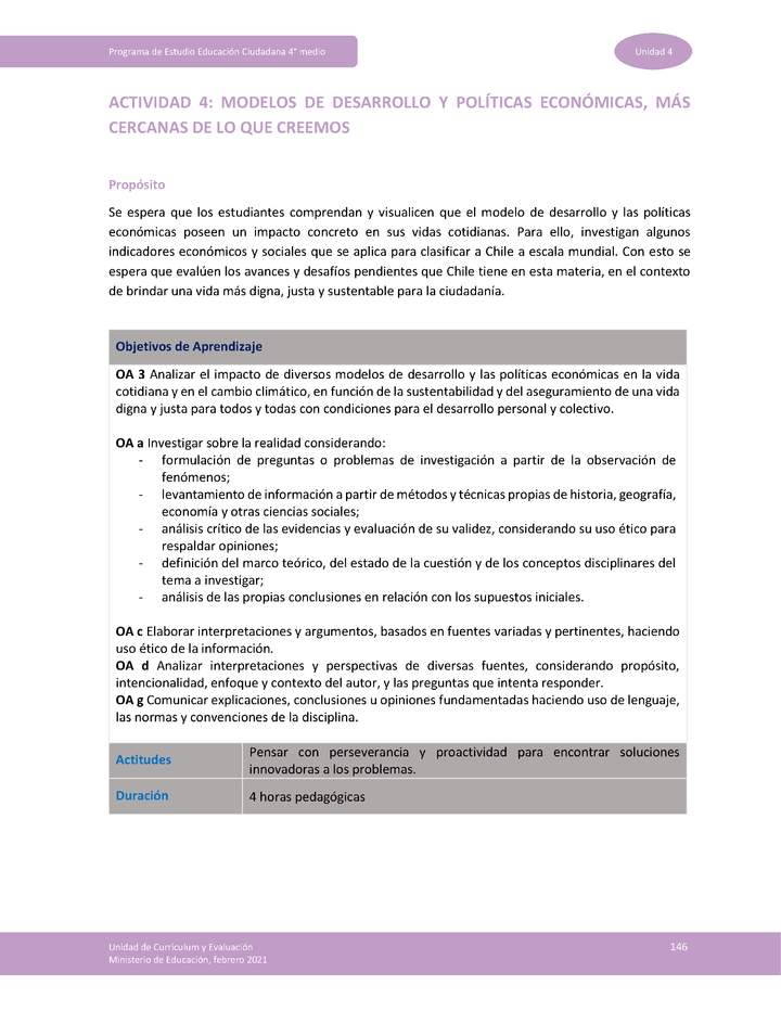 Actividad 4: Modelos de desarrollo y políticas económicas, más cercanas de lo que creemos