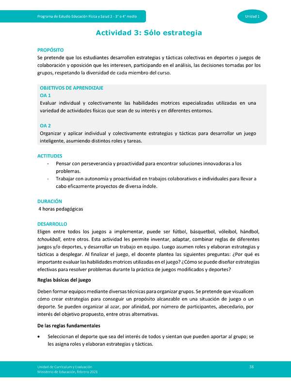 Actividad 3: Solo estrategia