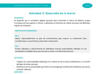Actividad 2: Desarrollo de la fuerza