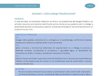 Actividad 1: ¿Cómo dialogar filosóficamente?