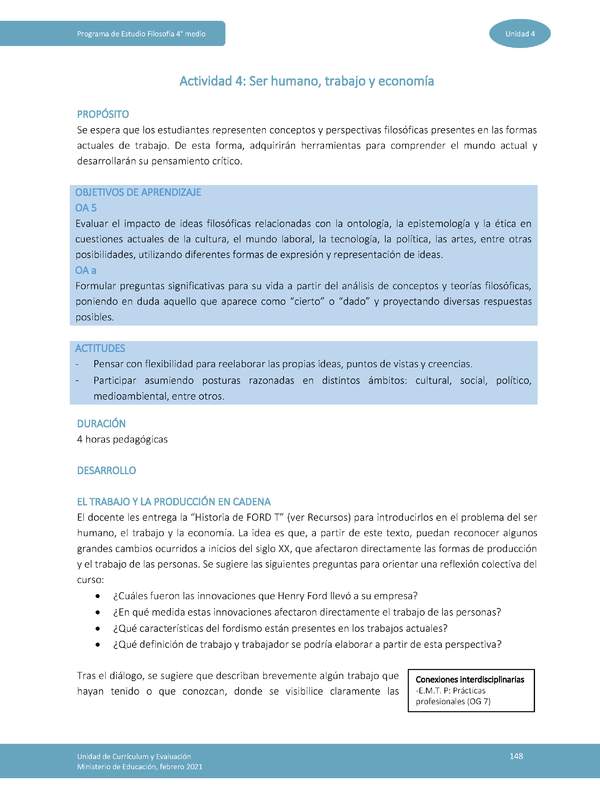 Actividad 4: Ser humano, trabajo y economía