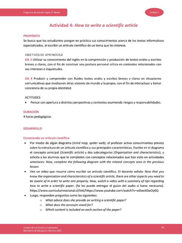 Actividad 4: How to write a scientific article