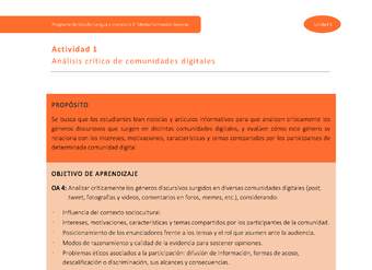 Actividad 1: Análisis crítico de comunidades digitales