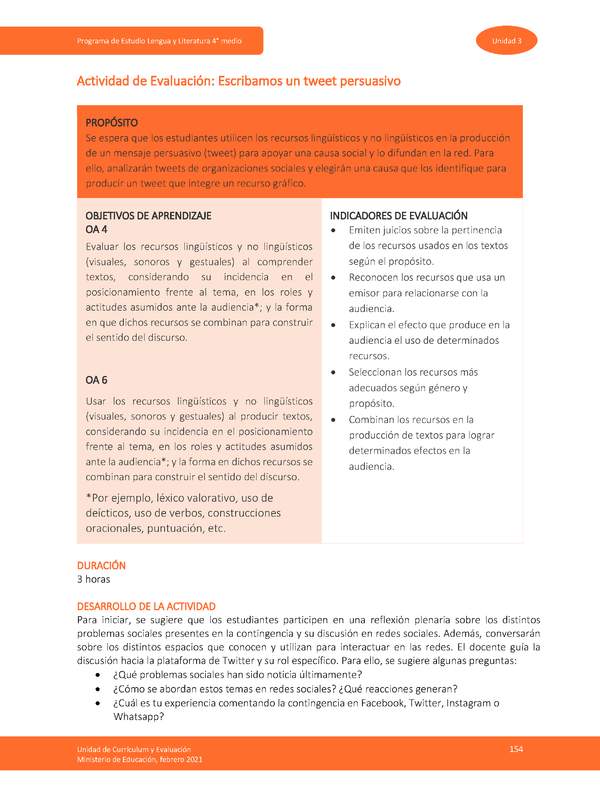 Actividad de Evaluación: Escribamos un tweet persuasivo