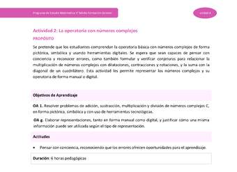 Actividad 2: La operatoria con números complejos