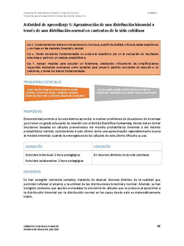 Actividad de aprendizaje 5: Aproximación de una distribución binomial a través de una distribución normal en contextos de la vida cotidiana