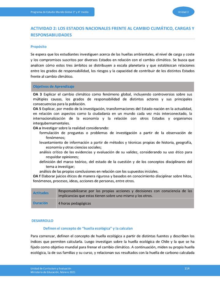Actividad 2: Los Estados nacionales frente al cambio climático, cargas y responsabilidades
