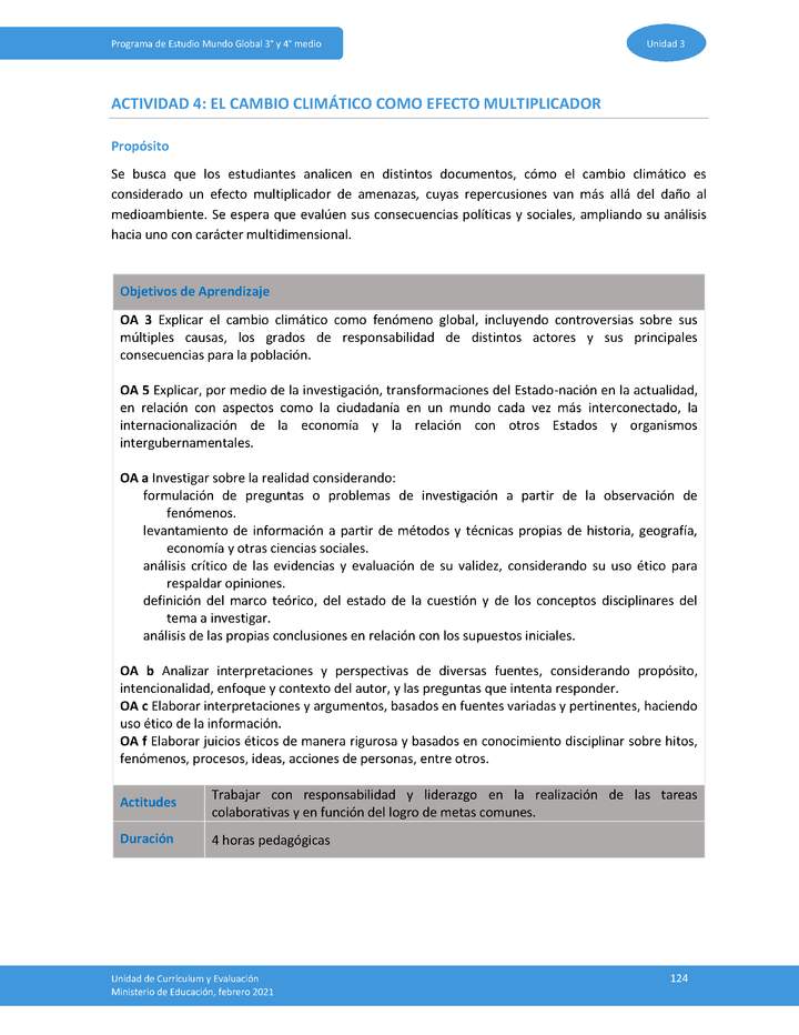 Actividad 4: El cambio climático como efecto multiplicador