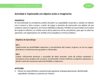 Actividad 1: Explorando con objetos reales e imaginarios