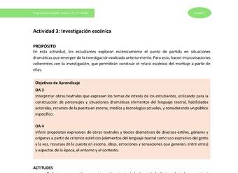 Actividad 3: Investigación escénica