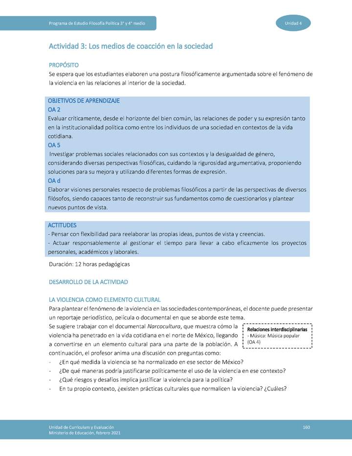 Actividad 3: Los medios de coacción en la sociedad