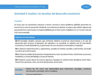 Actividad 2: Análisis: los desafíos del desarrollo económico