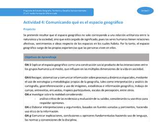 Actividad 4: Comunicando qué es el espacio geográfico