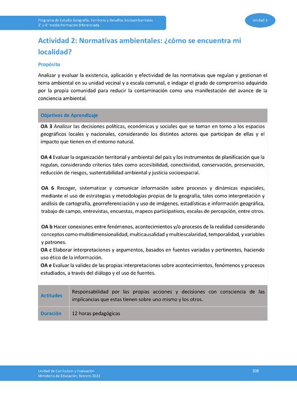 Actividad 2 - Normativas ambientales: ¿cómo se encuentra mi localidad?