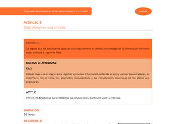 Actividad 1: Construyamos una síntesis
