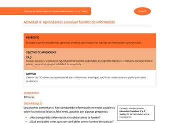Actividad 4: Aprendamos a evaluar fuentes de información