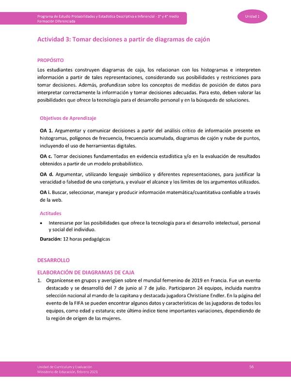 Actividad 3: Tomar decisiones a partir de diagramas de cajón