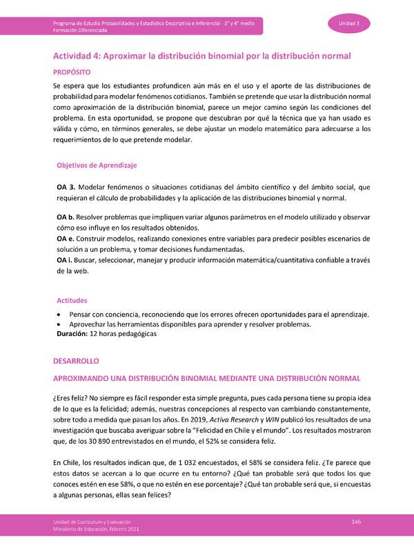 Actividad 4: Aproximar la distribución binomial por la distribución normal