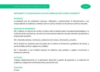 Actividad 2: ¿Y qué hacemos con las evidencias del cambio climático?