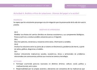 Actividad 4: Análisis crítico de soluciones. ¡Vamos del papel a la acción!