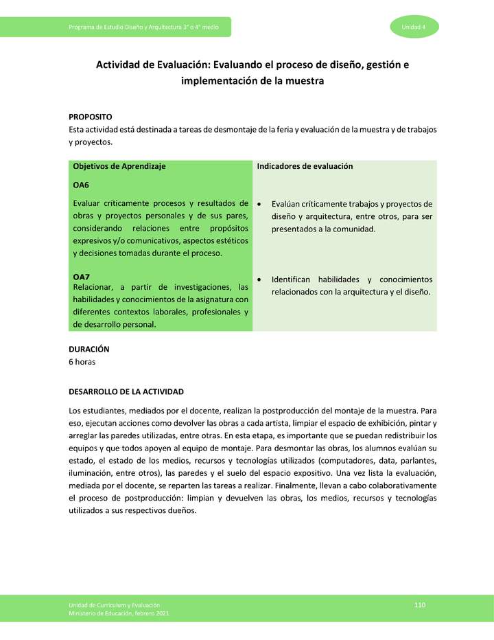 Actividad de evaluación: Evaluando el proceso de diseño, gestión e implementación de la muestra