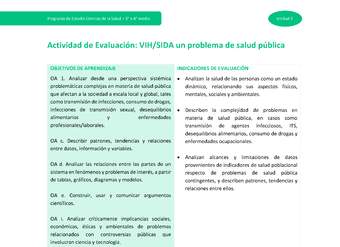 Actividad de evaluación: VIH/SIDA un problema de salud pública