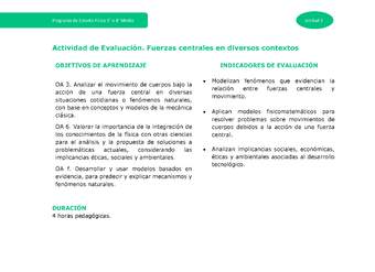 Actividad de evaluación: Fuerzas centrales en diversos contextos