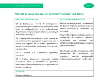 Actividad de evaluación - Especies químicas versátiles: el caso del CO2