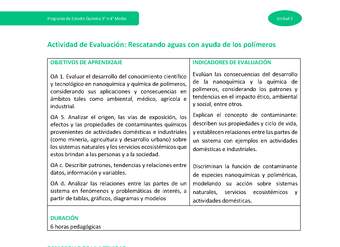 Actividad de evaluación: Rescatando aguas con ayuda de los polímeros