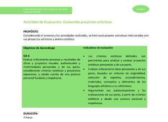 Actividad de evaluación: Evaluando proyectos artísticos