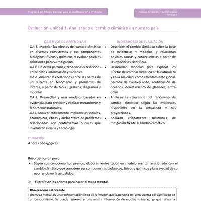 Actividad de evaluación: Analizando el cambio climático en nuestro país