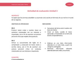 Actividad de evaluación Unidad 3