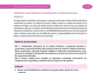 Actividad 4: Tomar decisiones en el contexto de un crédito de consumo