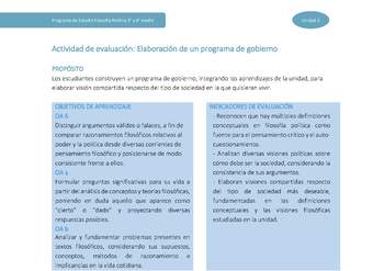 Actividad de evaluación: Elaboración de un programa de gobierno