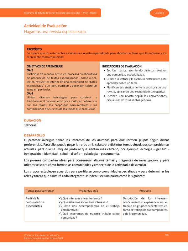 Actividad de Evaluación: Construyamos una Revista especializada